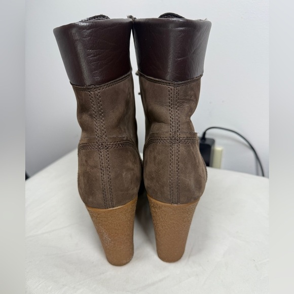 Timberland Earthkeepers Glancy Brown Lace Up Heeled Boots Size 9.5 - Picture 8 of 14
